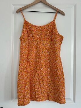 wild fable Yellow-Orange Floral Spaghetti Strap Mini Dress